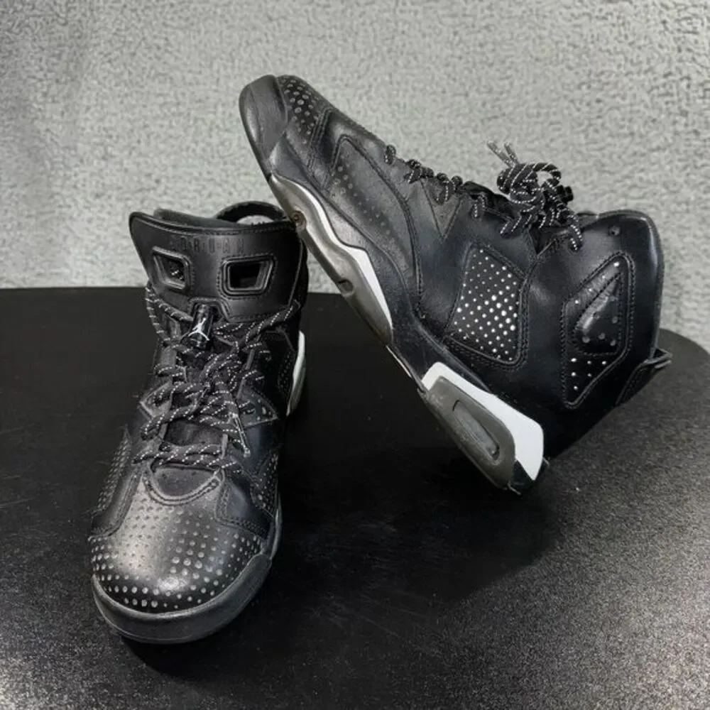 Nike Air Jordan Retro 6 Sneakers 6y Basketball Athletic Shoes Black Cat‎